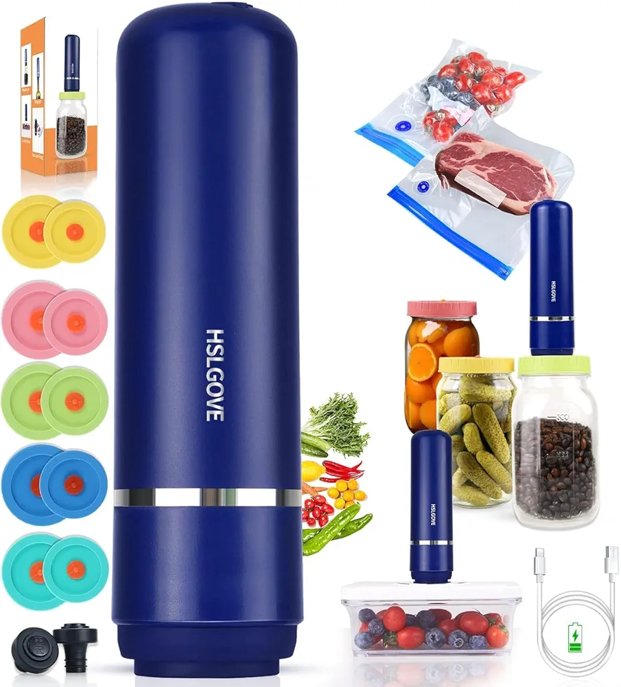Read more about the article HSLGOVE Vacuum Sealer, Handheld Electric Mason Jar Vacuum Sealer Kit, Portable Food Sealer for Canning
