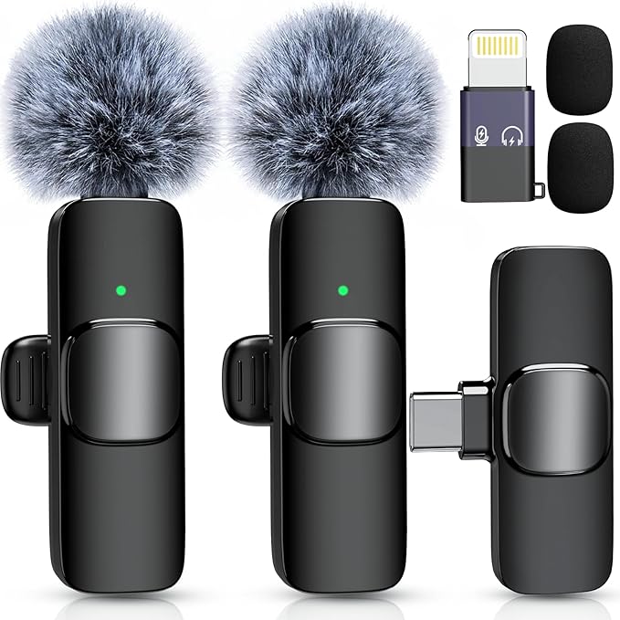Read more about the article Wireless Lavalier Microphone for iPhone Android，2 Mini Lapel Microphones for Video Recording/LiveStream/YouTube/Online Meeting/TikTok (Black)