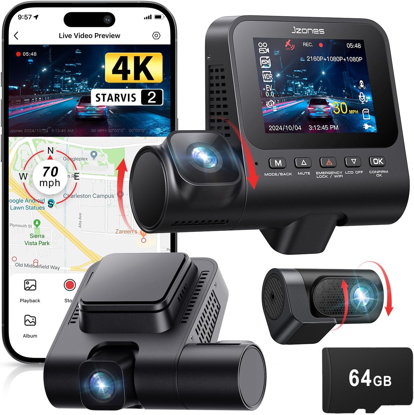 Read more about the article Dash Cam Front and Rear: 4K+1080P+1080P 3 Channel Dash