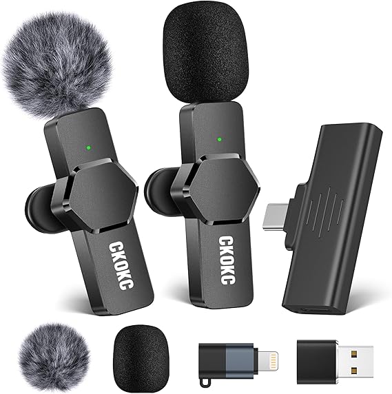 Read more about the article CKOKC Wireless Lavalier Microphone for iPhone – Android Computer, Mini Microphone for Live Streaming, Video Recording, Outdoor or Indoor Interviews, YouTube, TikTok, Vlog