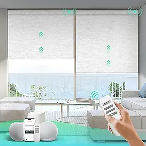 Read more about the article Motorized Blinds with Remote, 100% Blackout Smart Blinds, Automatic Shades for Windows, Electric Window Coverings, Compatible with Alexa