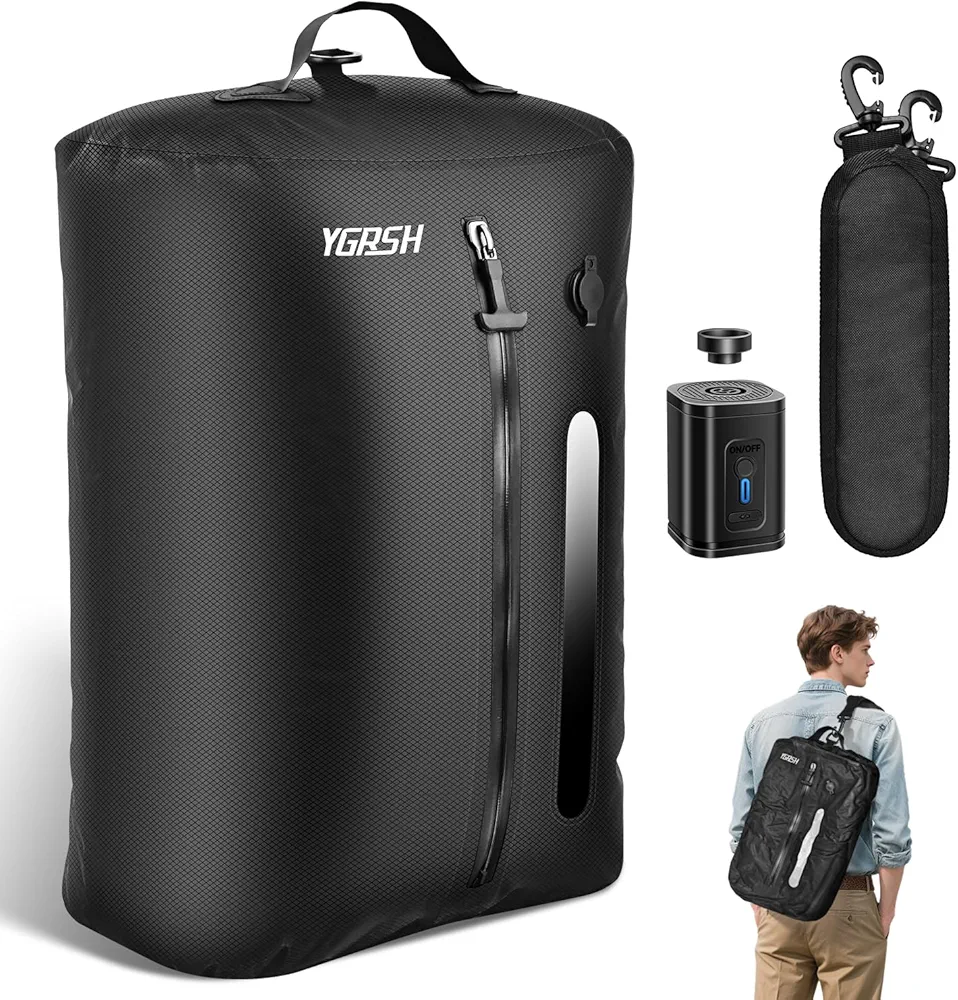 Read more about the article 36L Vacuum Bags for Travel, Waterproof Compression Bags with Wireless Lockable Pump, Reusable Vacuum Packing Cubes Compatible with Suitcase