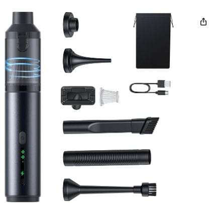 Read more about the article Aidisy Handheld Vacuum Cleaner Battery, 16000PA Battery Car Vacuum Cleaner, 6-in-1 Car Vacuum Cleaner Strong, 30 Minutes Running Time, USB-C Charge, Mini Vacuum Cleaner Car Wireless for Car, Pets