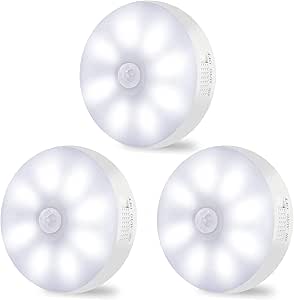 Read more about the article Motion Sensor Lights Indoor Rechargeable Wireless Wall Light LED Stair Night Lights Lamps with Auto/On/Off for Stairs Living Room Bathroom Corridors Closet Kitchen Under Cabinets (6000K, 3 Pack)