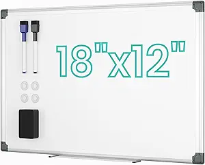 Read more about the article VUSIGN Magnetic Whiteboard for Wall, 18″ x 12″ with Silver Aluminum Frame for Kids, Kitchen, Office, Kit with 1 Eraser,