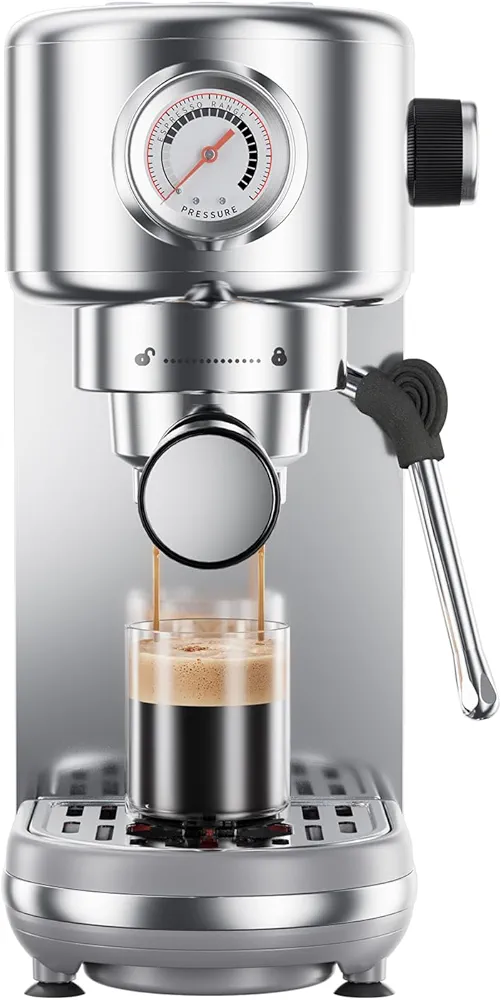 Read more about the article Espresso Machine EM3111 Upgrade, 20 Bar Compact Espresso Coffee Machine with Milk Frother, Stainless Steel Coffee Maker with 44oz Removable Water Tank