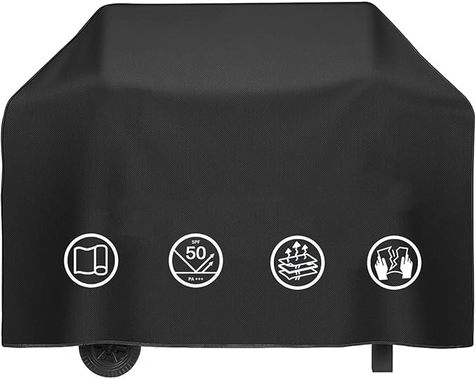 Read more about the article BBQ Covers, Gas Barbecue Cover Waterproof Gas Grill Cover Outdoor Covers for BBQ, Gas Grill BBQ Protection Windproof, Dust Protection, Rip-proof & UV Protection with Storage Bag – 147x61x117cm