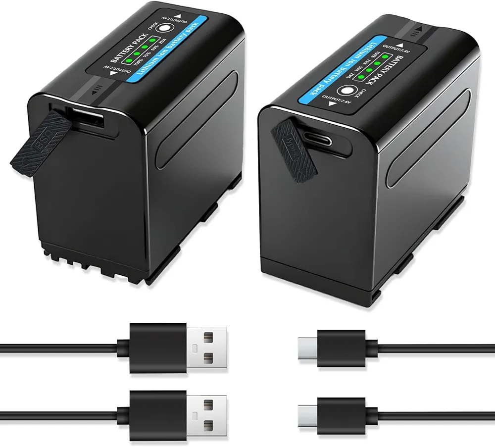 Read more about the article 2-Pack NP-F980 10200mAh Replacement Battery with Type-C Direct Charging Port Fit for Sony NP-F970 NP