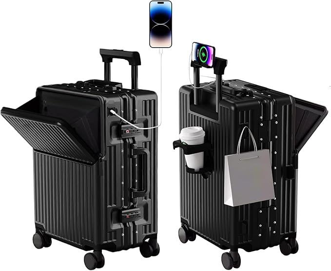 Read more about the article Zipperless Luggage, Polycarbonate Aluminum Hard Shell, Expandable Carry-On Suitcase with Spinner