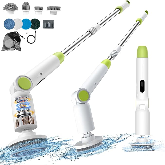 Read more about the article Electric Spin Scrubber, Cordless Electric Cleaning Brush with Adjustable Handle, 8 Cleaning Brush Heads, Rechargeable