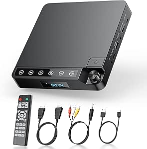 Read more about the article Desobry DVD Player for TV 1080p, DVD Player HDMI/AV and USB/TF Card Input, with Cable and Remote Controls, Mini DVD/CD Player with Breakpoint Memory Function, Supports PAL/NTSC