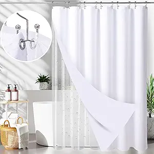 Read more about the article LaCyan 3 in 1 Waterproof Waffle Weave Shower Curtain and Clear Liner Set with 12 Stainless Steel Hooks Double Sided for Bathroom 72 Inches Heavy