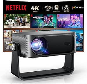 Read more about the article 30000 Lumens/Auto Focus & Keystone Correction] 4K Smart Projector with Netflix App & Cinema-like Sound, WiFi 6 & Bluetooth 5.3, HDR10+,