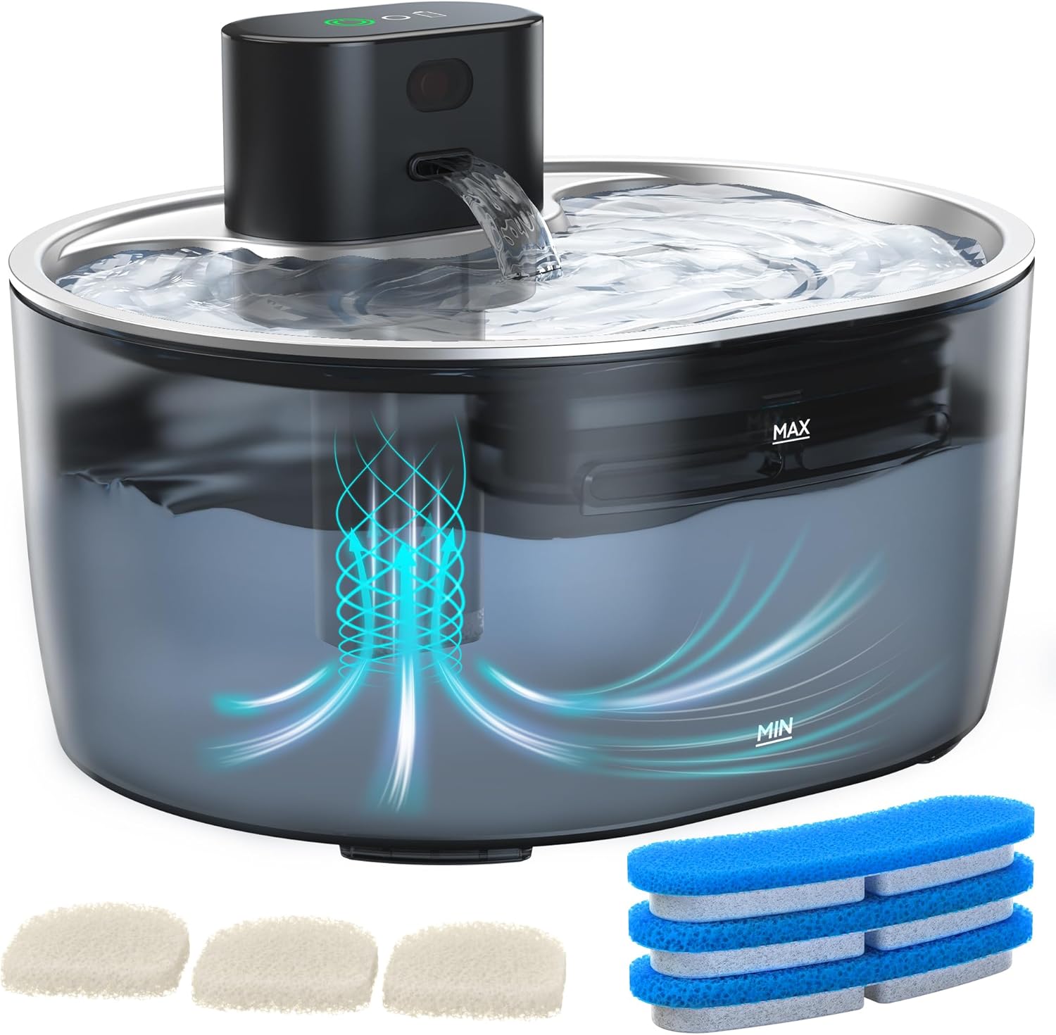 Read more about the article Wireless Cat Fountain, 3.2L Battery Operated Pet Water Fountain with 2 Modes, Ultra Quiet Motion Sensor Cat Water Dispenser (Blue)