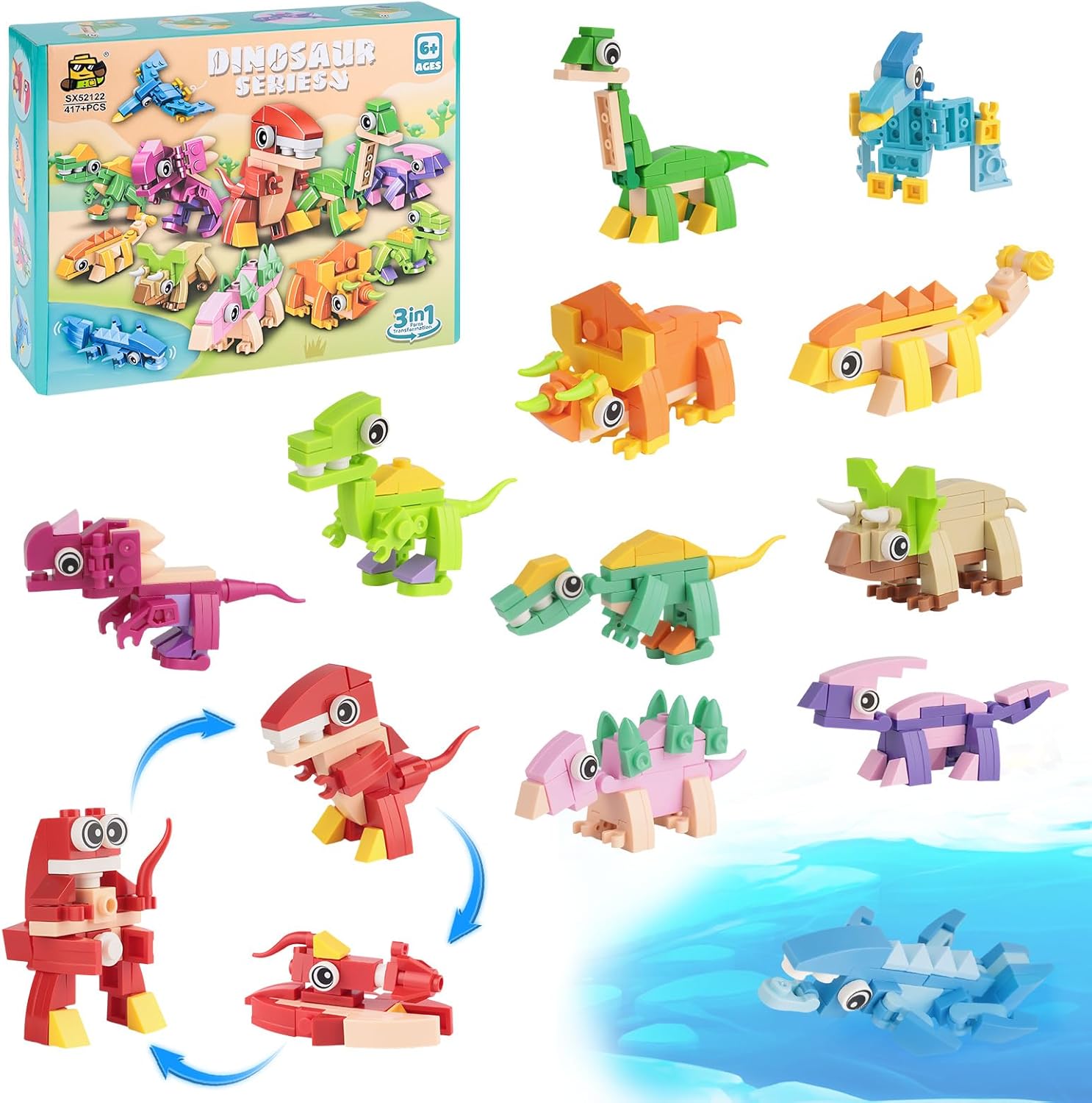 Read more about the article Lixstyea 3 in 1 Mini Bausteine Dinosaurier Set – 12 Pack Bausteine Kinder, Tiere Spielzeug Set, Mitgebsel Kindergeburtstag, Geschenke Kinder 4-12 Jahre Mädchen Jungen