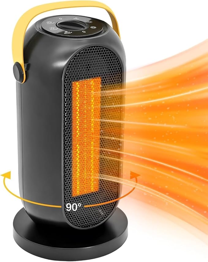 Read more about the article Fan Heater, Electric Fan Heater, Energy-Saving, 1200 W, PTC Ceramic Fan Heater, Overheating & Tilt Protection, Electric Heater with 6 Adjustable Modes & Thermostat, Small Heater for Home, Office