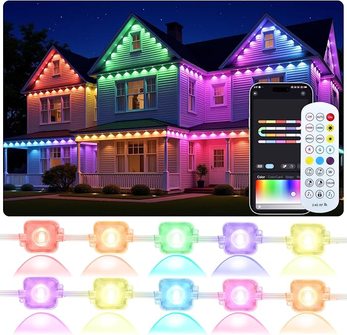 Read more about the article RGB Outdoor Eave Lights with 72 LED Lights