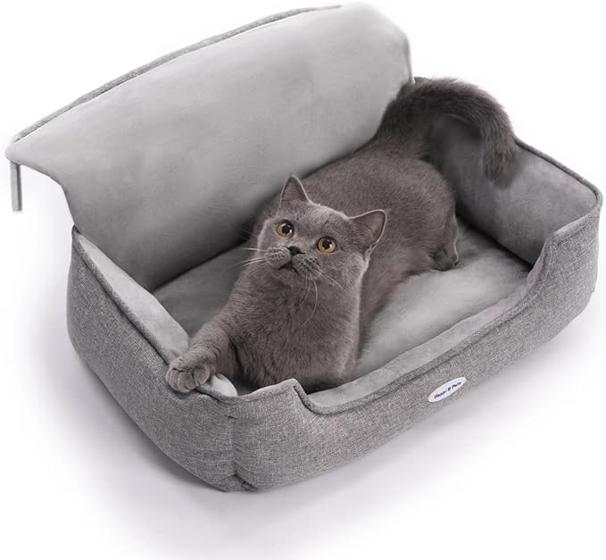 Read more about the article Happi N Pets Large Cat Bed for Heaters, Cuddly Cat Heating Lounger, Adjustable Hook for Various Heaters, Cat Hammock for Heaters, Grey
