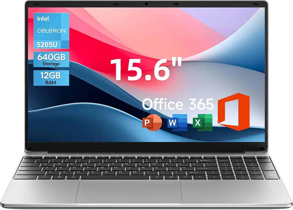 Read more about the article jumper Laptop, 12GB RAM 640GB ROM, Office 365-1 Year 5205U Processor, 15.6 Inch Computer, FHD IPS Screen, 38Wh Battery