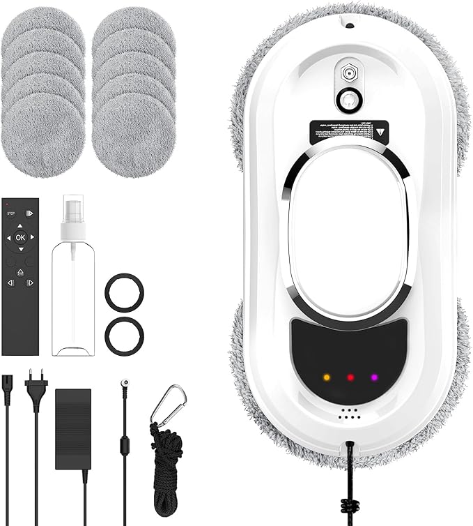 Read more about the article Window Cleaning Robot, 5600Pa Window Robot with 3 Cleaning Modes, Safety System, Intelligent Navigation, Remote Control and 10 Pieces Cloths, Window Cleaning Robot Smooth Surfaces