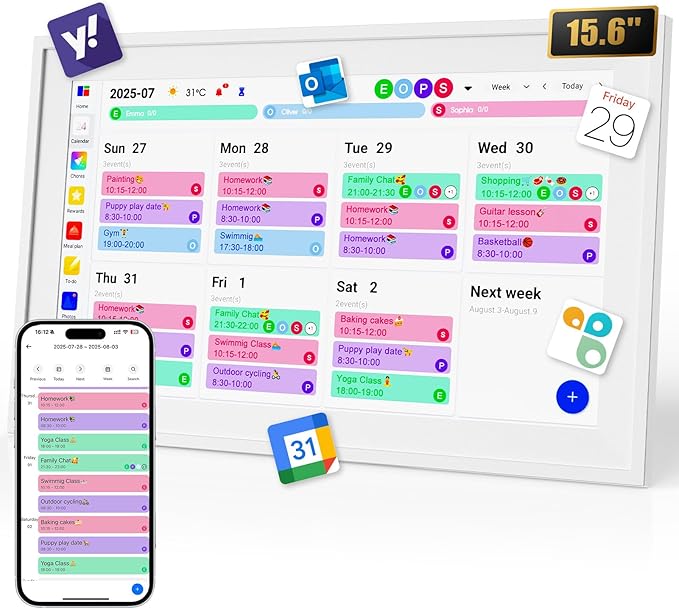 Read more about the article 15.6 inch Digital Calendar Wall Touch Screen Chore Chart Rewards