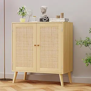 Read more about the article EOYUTLLY Sideboard Buffet Cabinet, Kitchen Buffet Storage Cabinet with Rattan Doors, Accent Cabinet with Adjustable Shelves for Hallway