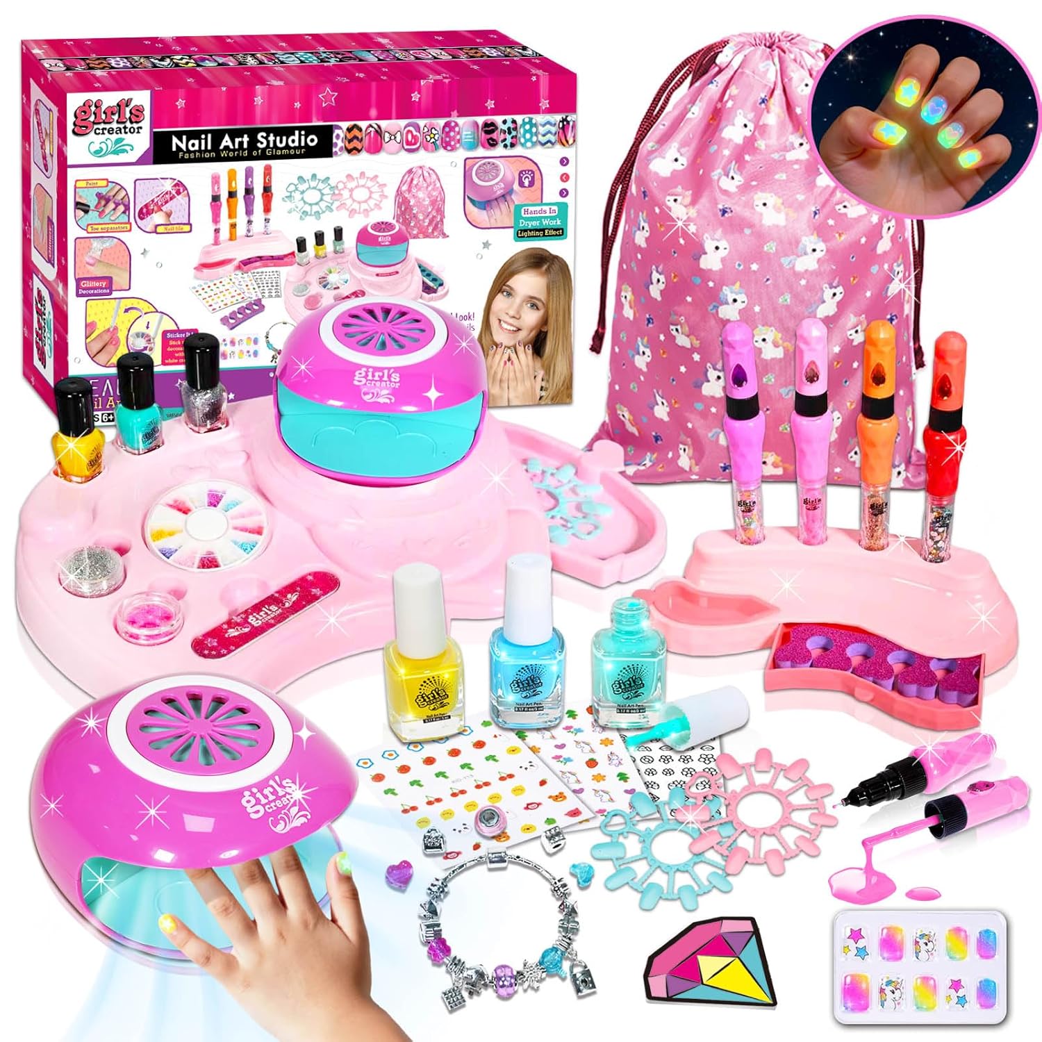 Read more about the article Nail Studio Children Girls, Nail Polish for Children, Gifts Children 6 7 8 9 10 Years, Nail Design Children, Peel-Off Children’s Nail Polish, Nail Art Nail Set Girls Fluorescent for Birthday