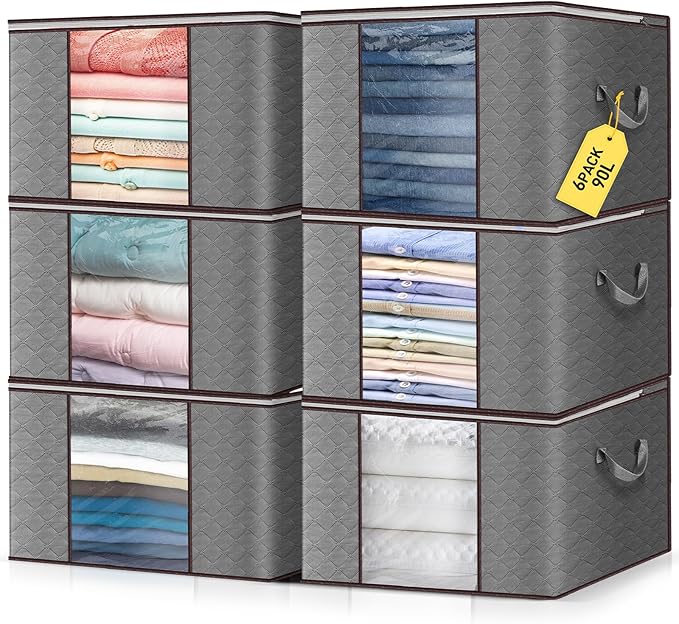 Read more about the article Lychico 90L Storage Bags 6 Pack with Clear Window