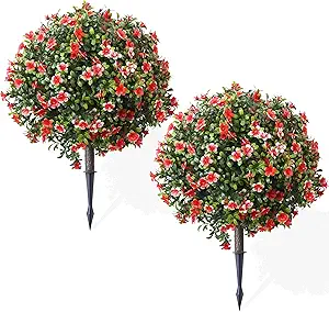Read more about the article Artificial Topiary Ball Plants with Spike Red, Lilac Flower