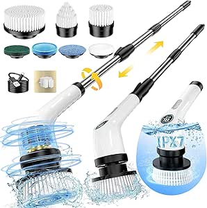 Read more about the article FYDEE Electric Spin Scrubber, Bathroom Cleaner Brush with 7 Replaceable Brush Heads, IPX7 Waterproof Shower Power Scrubber, Electric Cleaning Brush for Kitchen