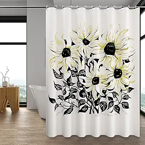 Read more about the article LaCyan Shower Curtain with 12 Hooks Waterproof Curtain for Bathroom Modern Art Floral Polyester Fabric Abstract Shower Curtains 72×72