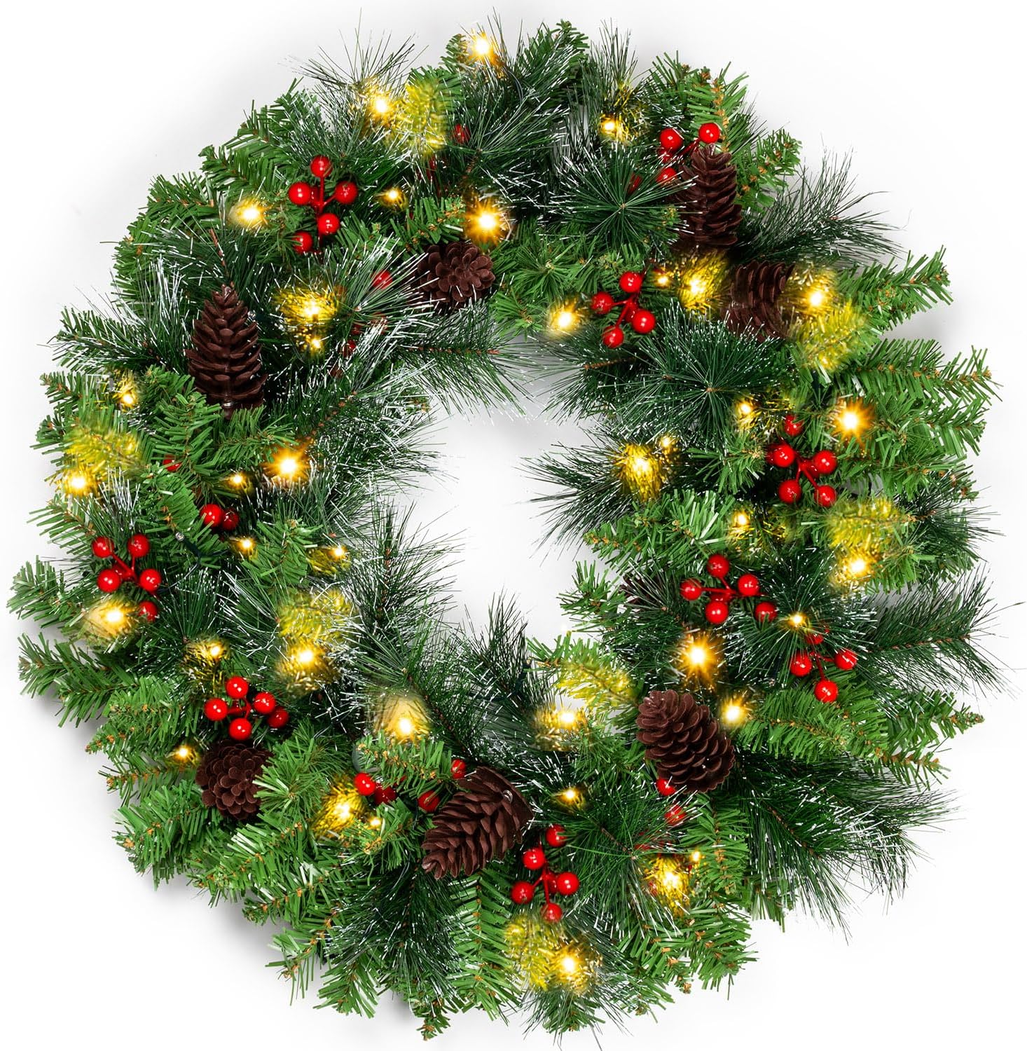 Read more about the article mnytyel 24 inch artificial christmas wreath