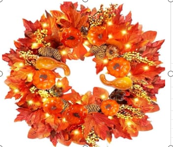 Read more about the article Artificial Autumn Wreath with LED Light and Hanger