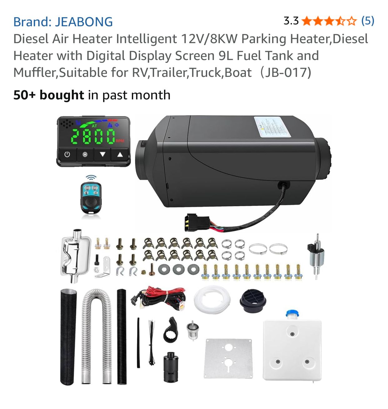 Read more about the article Air Heater Intelligent 12V/8KW