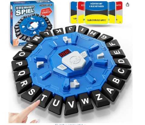 Read more about the article Wortspiel, Brettspiele für Kinder und Erwachsene mit 2 Modi, 24 Tasten Buchstaben Drücken Familienspiel Partyspiele mit Deutscher Aussprache,Puzzlespiel für Jungen und Mädchen ab 3 Jahren,2–8 Spieler