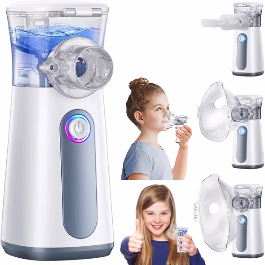 Read more about the article Portable Nebuliser Machine for Adults and Kids Rechargeable Mesh Nebulizer with LED Display 3 Modes Quiet Steam Inhaler Inhalator for Breathing Home and Travel Use