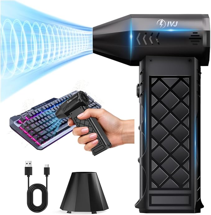 Read more about the article Click to see full view Safety and product resources Want to recycle your product FREE of charge? IVJ Electric Dust Blower, 4-Speed 130,000 rpm Cordless Compressed Air Duster