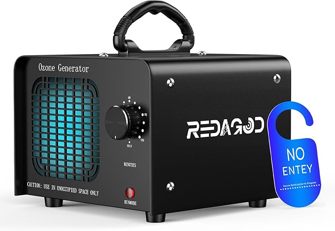 Read more about the article Ozone Generator 48000 mg/h Ozone Device, Redagod Ozoniser Industrial with 120 Min Timer O3 Ozone Air Purifier up to 300 ㎡ Odour Neutraliser for Car Hotel Kitchen Garage Home Iron Pet Odours