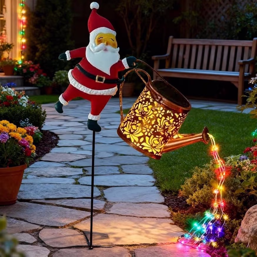 Read more about the article Solar Watering Can Light, Santa Christmas Garden Decor – IP65 Waterproof Outdoor Solar Lights with LED Water Stream – Auto On/Off for Lawn, Yard, Patio Decor (Colorful)
