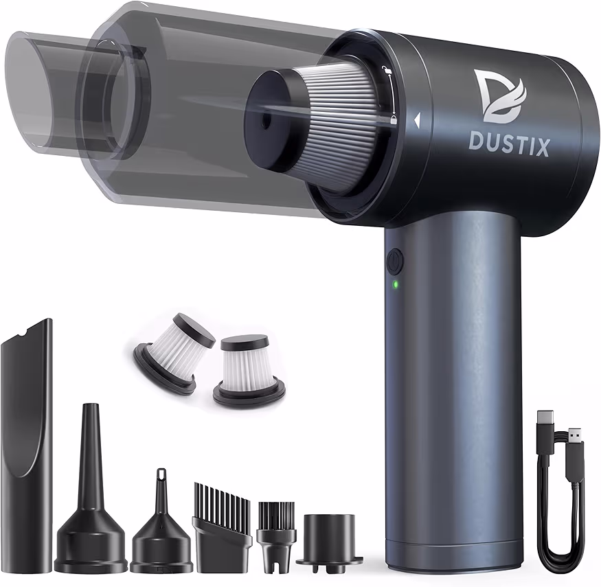 Read more about the article Cordless Handheld Car Vacuum & Air Blower – Mini Powerful 12000Pa Suction, Portable Small Hoover, HEPA, Accessories for Interior, PC, Home & Kitchen