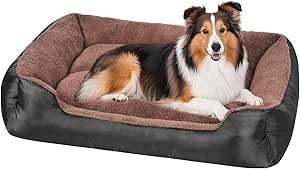 Read more about the article XL Dog Bed, Washable Dogs Beds for Extra Large Dogs, Rectangle Pet Beds Soft Calming Dog Beds with Non-Slip Bottom, 90x70x20cm, Black