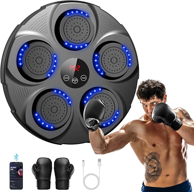 Read more about the article Music Boxing Machine, Großes Wandmodell Professioneller Boxmaschine Musik mit Boxhandschuhen Bluetooth-Verbindung, 9 Geschwindigkeiten und Modi, für Kinder und Erwachsene，Heim, Fitnessstudio, Schwarz