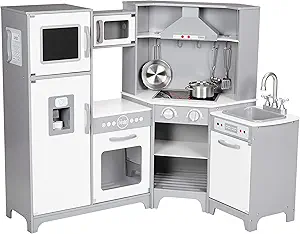 Read more about the article Amazon Basics Kids Corner Wooden Kitchen Toy Playset with Stove