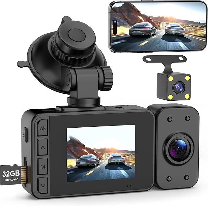 Read more about the article Dashcam Car Front Rear Wireless Dash Cam Dasch Camera Without Cable Camera Mini Dascam with Parking Monitoring G-Sensor Car Camera Surveillance Car 1080P WiFi App Night Vision Loop Recording Ginarelo