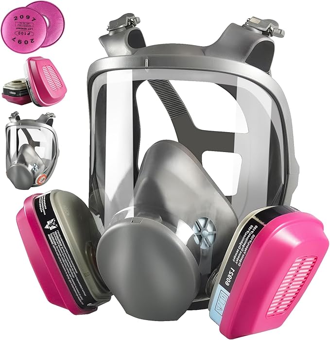 Read more about the article Full Face Respirator Mask, 6800 Gas Mask with Filter, Reusable Organic Vapor Masks Against Dust Fumes Gases for Spraying, Painting, Sanding, Epoxy Resin, Welding, Construction, Polishing