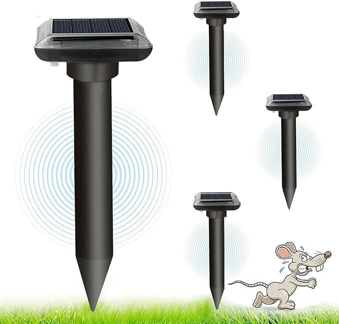 Read more about the article Solar Maulwurfabwehr 2025, Ameisenabwehr Königin für Garten und Camping, Gopher, Schlangenabwehr Maulwurf, Gopher und andere Maulwurfabwehr 4 Stück
