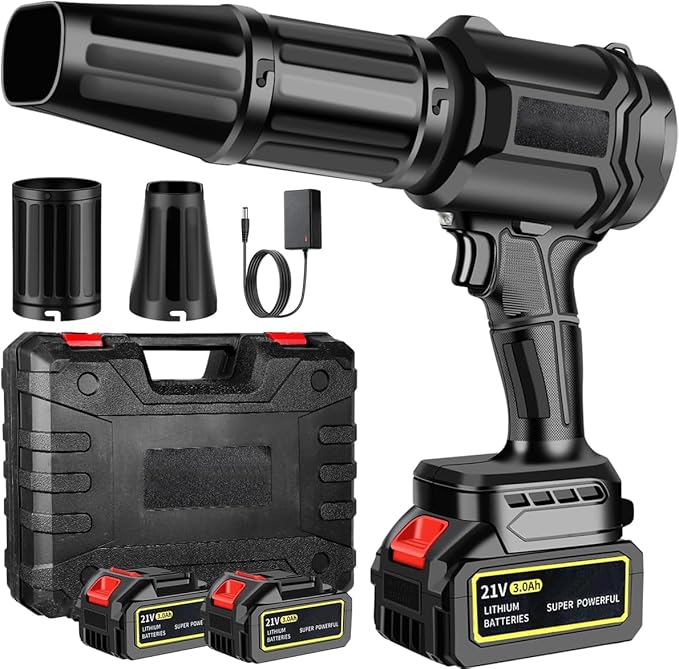 Read more about the article 3000 W Turbo Blower – Battery Electric Leaf Blower with 2 Batteries, 30,000 RPM Brushless Motor, Electric Dust Blower Air Blower for Leaves, Snow & Dust – Continuously Adjustable (Black)