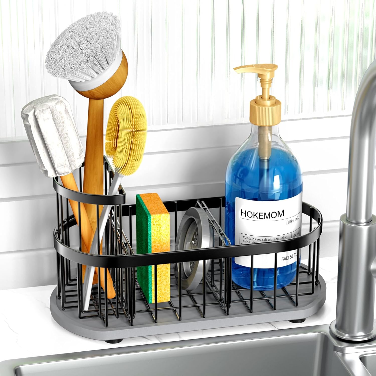 Read more about the article Kitchen Sink Organizer with Sponge Holder & Brush