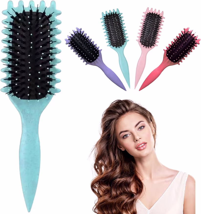 Read more about the article Curl Defining Brush New Curly Hair Products Premium Boar Bristle Curly Hair Brush for Perfectly Shaped and Defined Curls Detangling (Green)