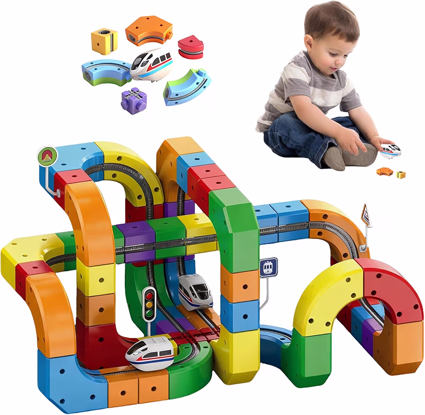 Read more about the article Clickrail Electric Train Set Flexible Race Track,Electric Train Set,Magnetic Train Track Set,Gravity-Defying 3D Embedded Layouts & Motorized Car,Flexible Race Car,STEM Building Toy for Kids (118Pcs)